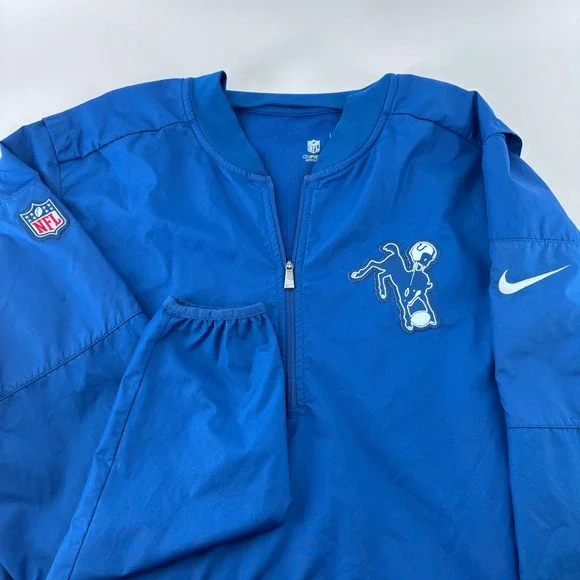 Nike Indianapolis Colts NFL Jacket Mens Medium Blue Quarter Zip Storm-Fit Logo