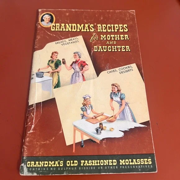 Vintage 1950 Grandmas Recipes for Mother and Daughter Molasses Cookbook Booklet