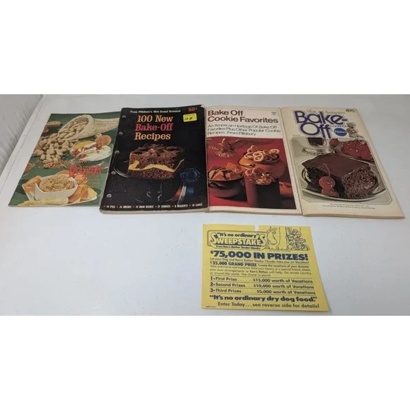 Vintage Pillsbury Cook off Bake off  Cookbook Lot Dessets Cake Cookie Peanut