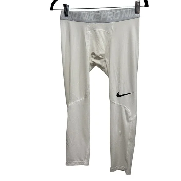 Nike Pro Dri-FIT Mens 3/4 Compression Tights White 838055-100 Size‎ M