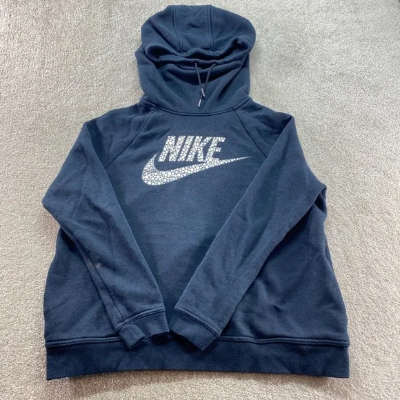 Nike Sweatshirt Mens Size Large Black Graphic‎ Logo Hoodie Pullover