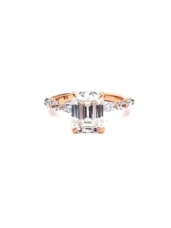 14K‎ Rose Gold Moissanite Ring