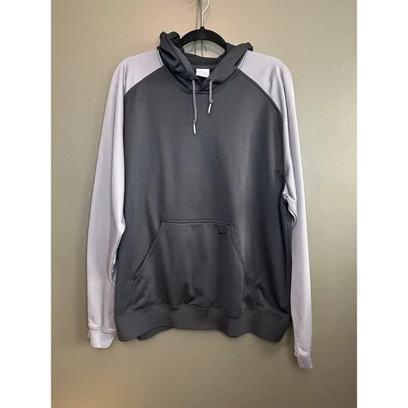 Vintage 90s Y2K Nike Black Grey Pullover Sweater Colorblock Men's XL Extra Large