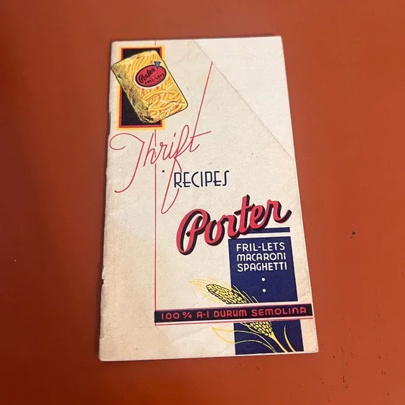 Vtg Porter Fril-Lets Thrift Recipes Booklet Scarpelli Macaroni Co Portland OR