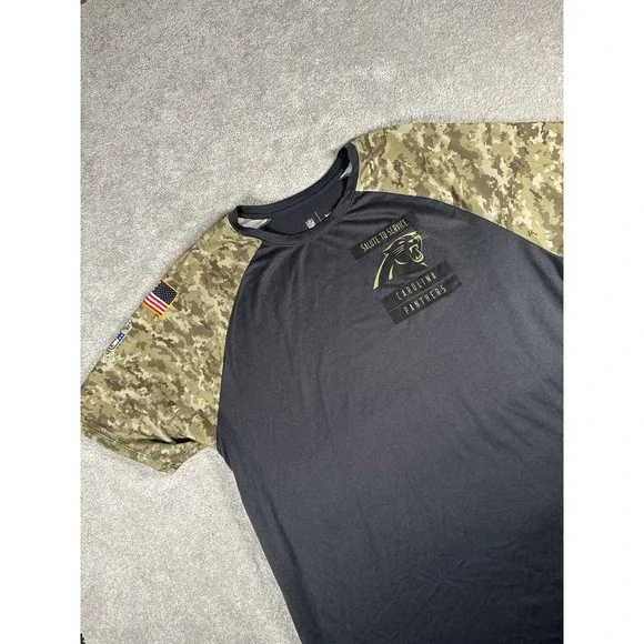 Nike Dri-fit Carolina Panthers Salute To‎ Service NFL On Field Shirt XXL Camo