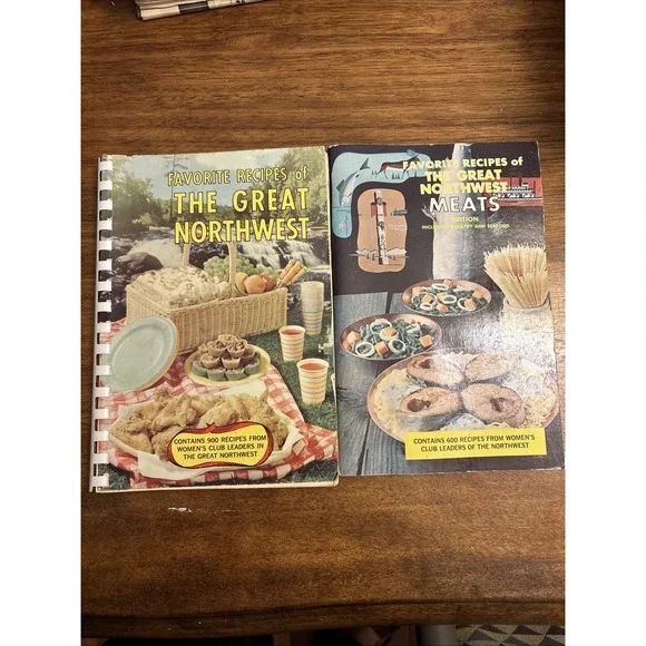 The Great Northwest Favorite Recipes ‎ & Meats Vtg 1964 Cookbooks Set Of 2