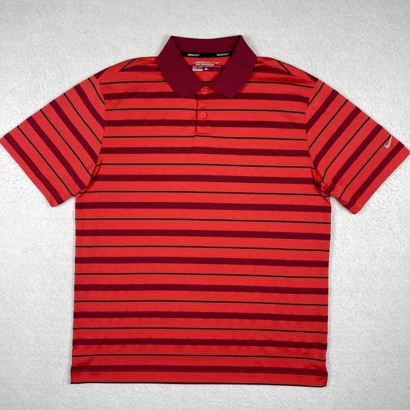 Nike Polo Shirt Mens Large Red‎ Tour Performance Golf Travel Vacation Work