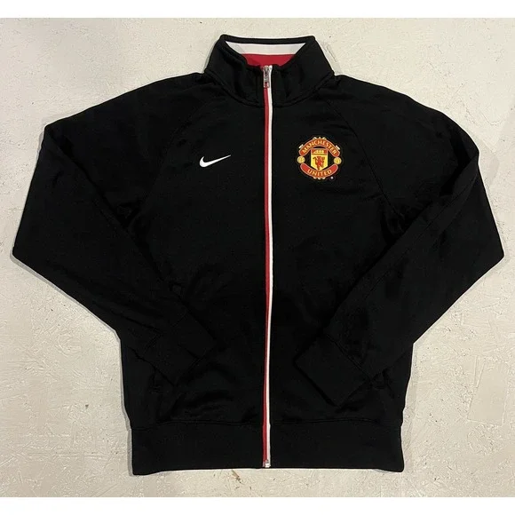MANCHESTER UNITED 2013 SOCCER TRACK JACKET NIKE #478167-010 Size S‎ Black Color