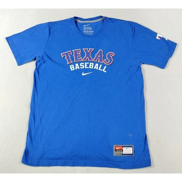 Texas Rangers Shirt‎ Mens Medium Blue MLB Baseball Nike Texas Baseball Tee