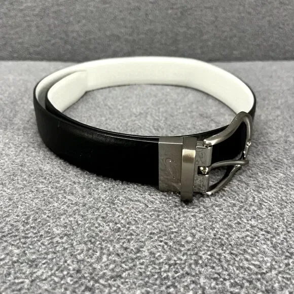 Nike Mens Golf Reversible Leather Belt Black‎ White size Medium