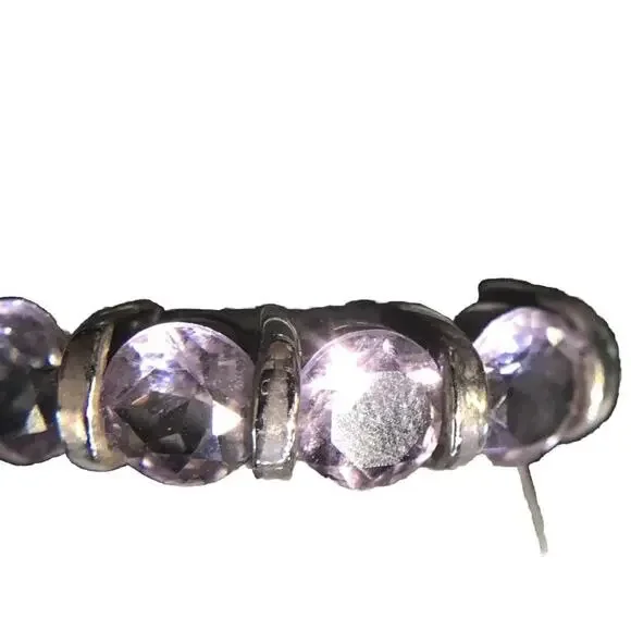 Amethyst Ring Sz6.25 4 Round Stones Sterling Silver 925 (All Stones Simulated)