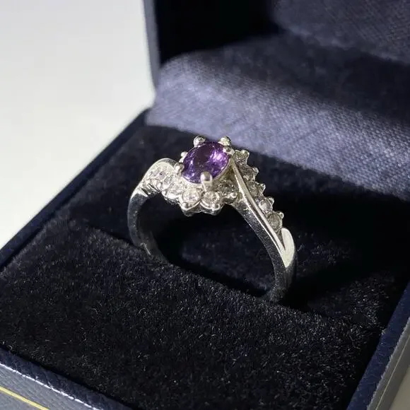 Faux Amethyst Crystal Ring