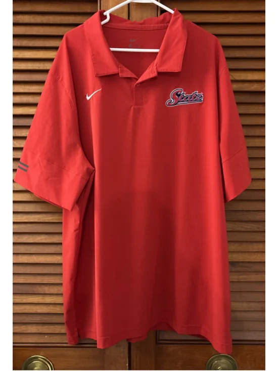 Delaware State Hornets Nike Red Polo Windbreaker Shirt Adult 4XL
