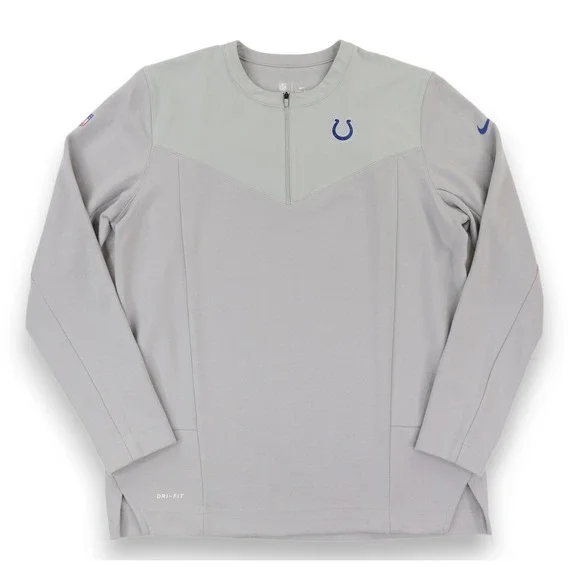 Nike Indianapolis Colts Coachs On Field 1/4 Zip Pullover Jacket Mens‎ Large Gray