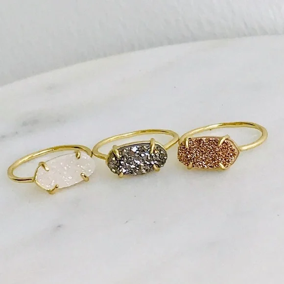 Gold Plated Druzy Ring