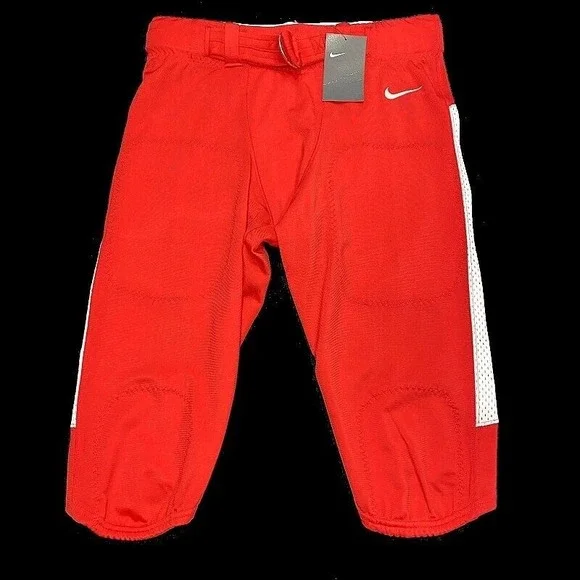 NWT Nike Football Pants L Belt Red White Practice Game Adult Mens‎ $75