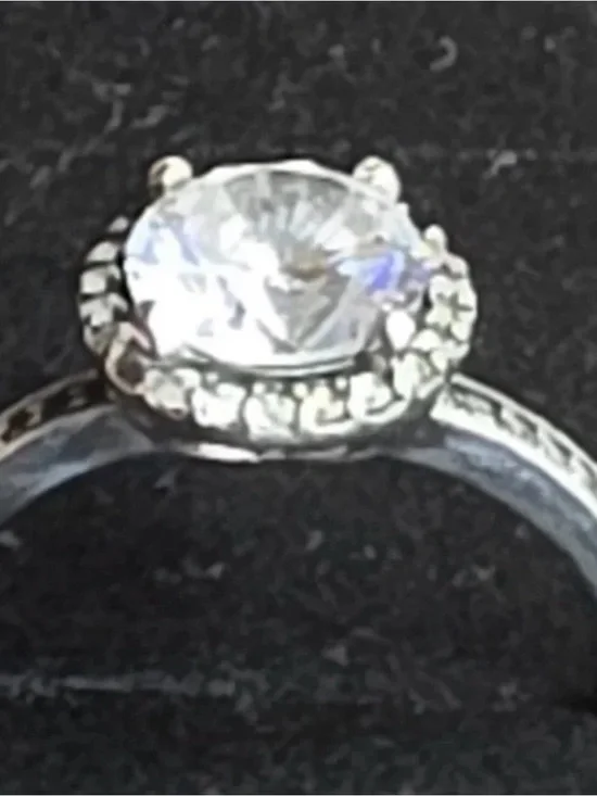 Pandora Size 6.5 Round CZ Solitare in a Halo Setting