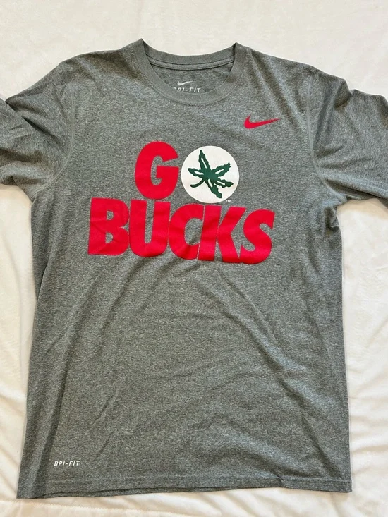 Nike Heather Gray ‘Go Bucks’ Ohio State Dri Fit Tee
