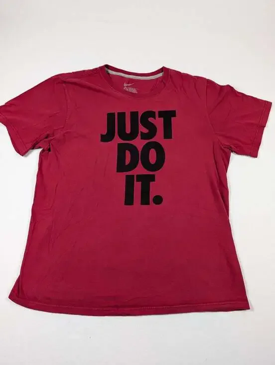 Nike Men's Red Just Do It Graphic Short Sleeve T-Shirt Xl