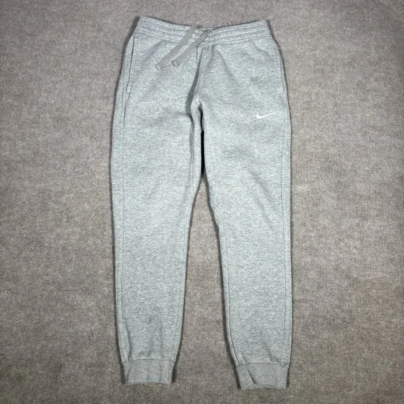 Nike‎ Sportswear Club Fleece Sweatpants Mens S Gray Tapered Jogger Embroidered