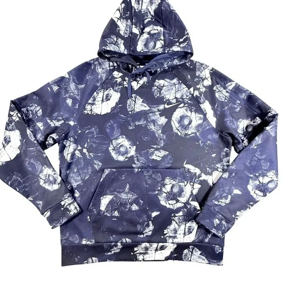 Nike Therma-FIT Hoodie Midnight Navy Coconut Milk Floral‎ Medium NWOT