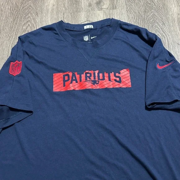 Nike New England‎ Patriots T-Shirt XL Navy Blue Dri-FIT Kyle Dugger Team Issue