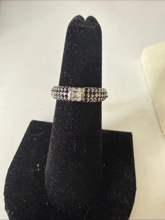 Black Stackable Pavé Band Ring