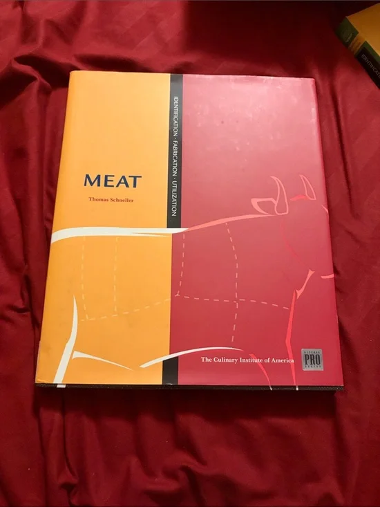 MEAT by Thomas Schneller - Hardcover Culinary Textbook in Orange & Red