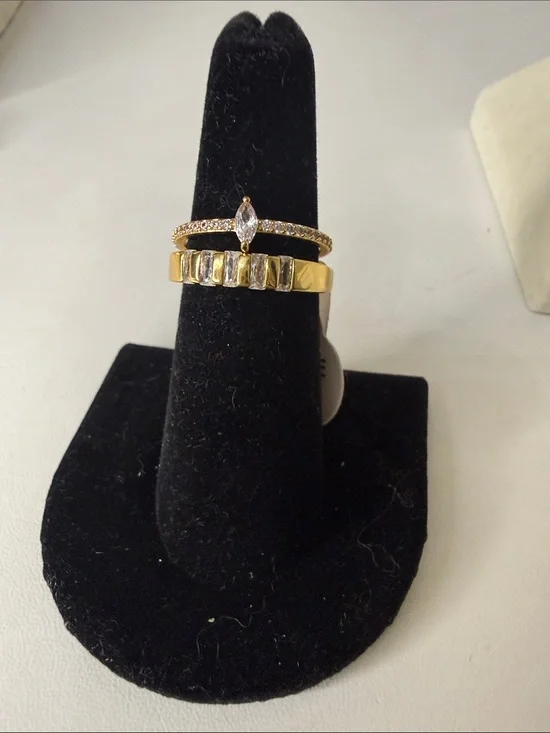 Gold Cubic Zirconia Stackable Ring