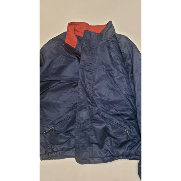 Vintage 90s Nike Full Zip‎ Windbreaker Jacket Red Blue Embroidered Logo Men M