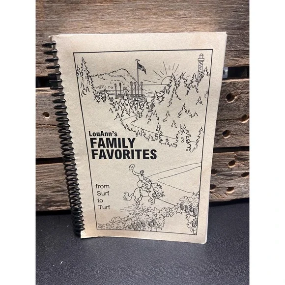 LouAnns Family Favorites Community Style Unique Spiral Bound Cookbook 1980's