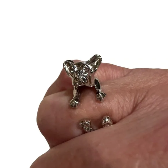 Silver Frenchie Unisex Wrap Ring