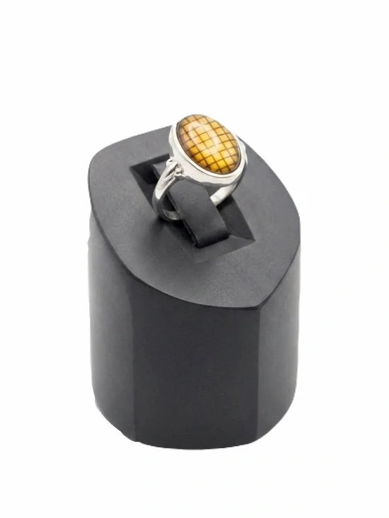 New Handmade Native Silver Bohemian Minimalist Caged Tiger Eye Ring