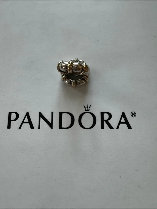 EUC Pandora Sterling Silver & 14k Yellow Gold Seattle Spacers 790266