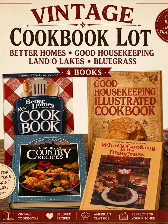 Vintage Cookbook Lot Better Homes Good Housekeeping Land O Lakes Bluegrass
