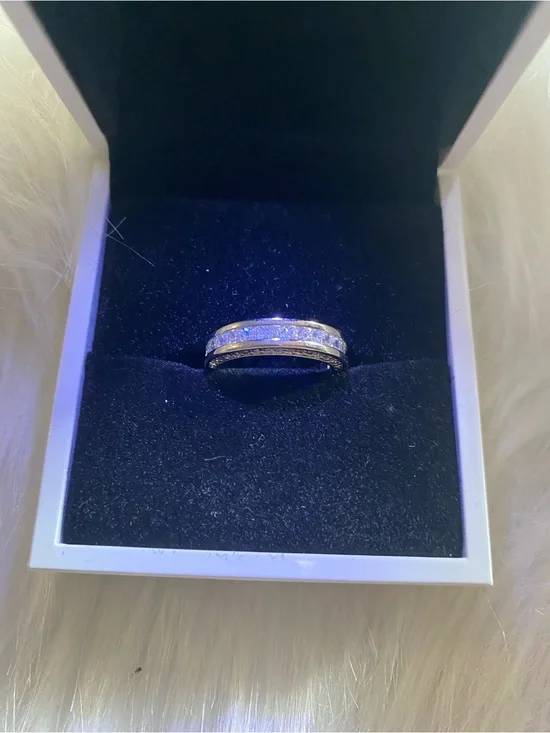Gold-Tone Crystal Channel Ring - Women's Fashion Ring