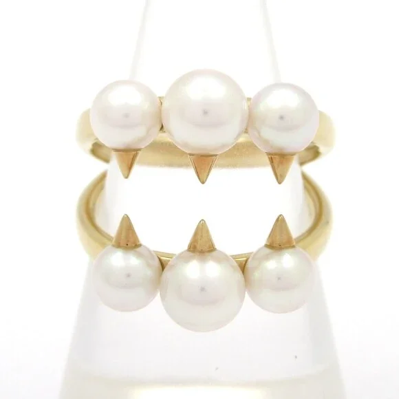 Tasaki Danger Signature Ring 18K Yellow Gold Pearl