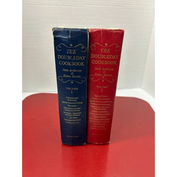 Doubleday 1975 Cookbook Set OS Blue Red Hardcover Vintage Retro Kitchen 70s