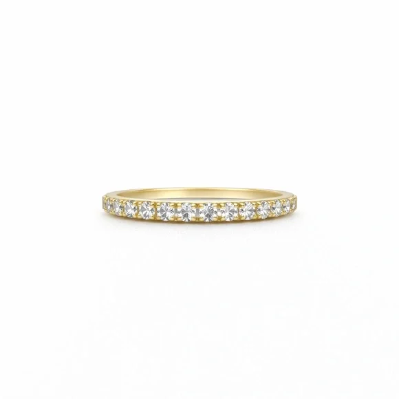 925 Gold Pavé Diamond Eternity Band