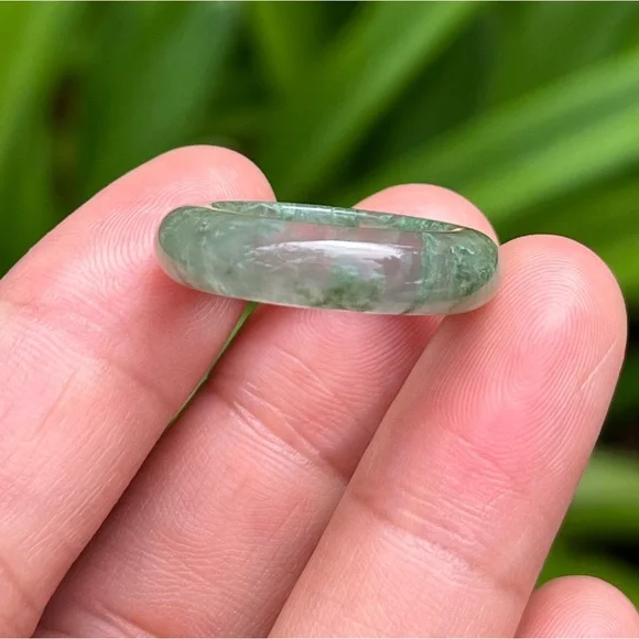 SIZE 6.75 Natural Moss Agate Band‎ Ring 0085