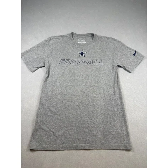 Nike Dallas Cowboys Football T-Shirt Mens Small Gray Heather NFL Graphic Tee