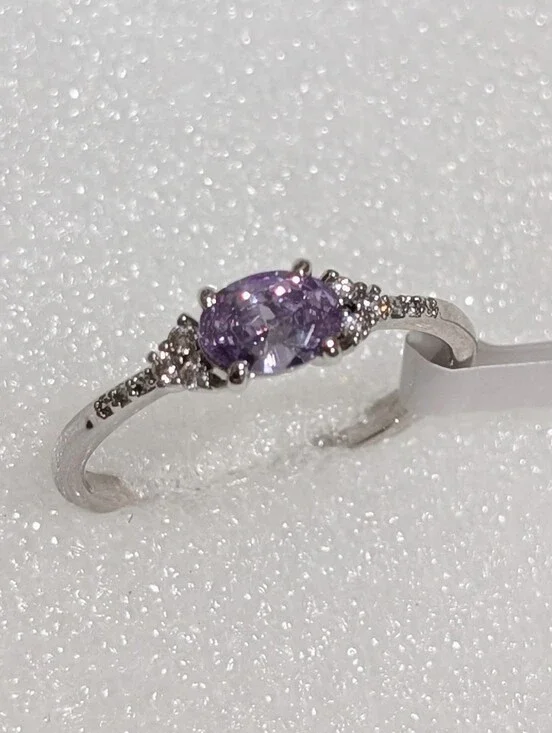 NWT Bomb Party Brilliant LC Lavender Tanzanite Sterling Silver Plated Sz10 Ring