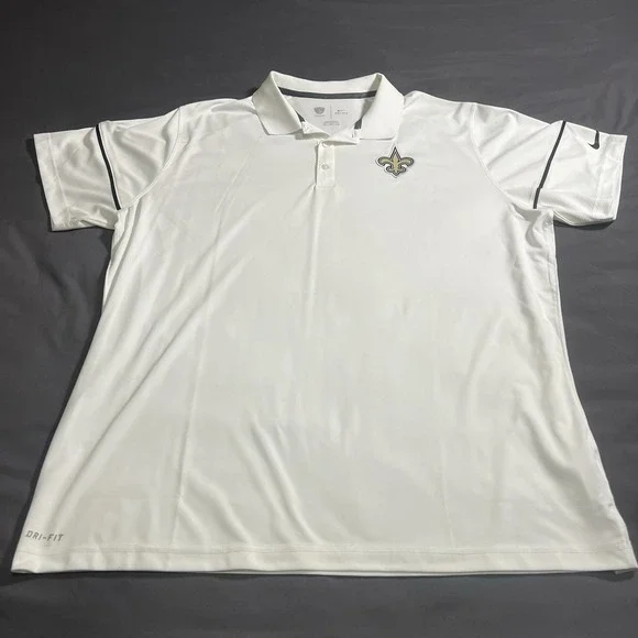 Nike Dri Fit New Orleans Saints Polo Shirt Mens 2XL/XXL NFL Training‎ Equipment