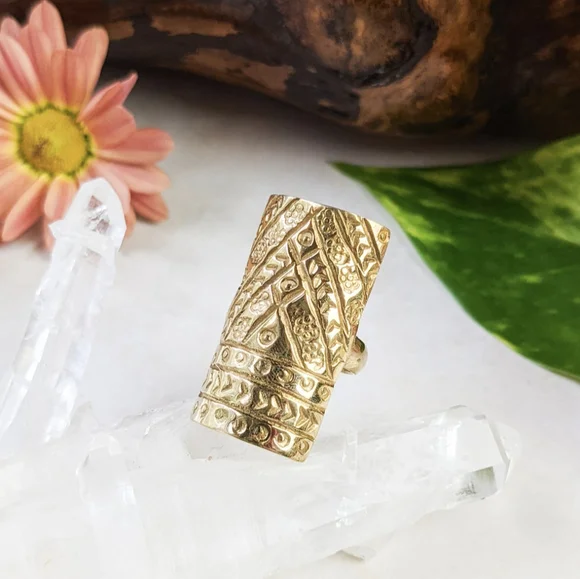 🦋LAST🦋 NWT Baizaar Etched Plate Ring, Size 7