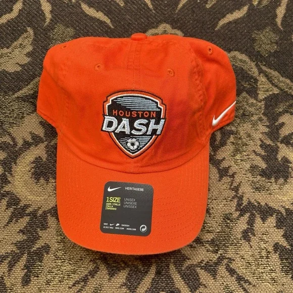 Nike Houston Dash FC NWSL Soccer Heritage86 adjustable Adult hat Orange New A