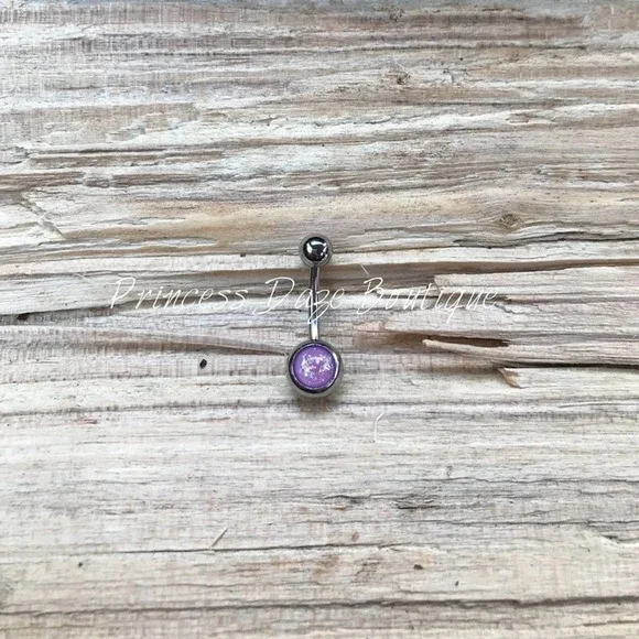 Purple‎ Opal Belly Button Ring
