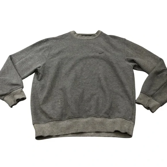 Y2K‎ Nike Sweatshirt Mens M Grey Embroidered Swoosh Crewneck Pullover RN56323