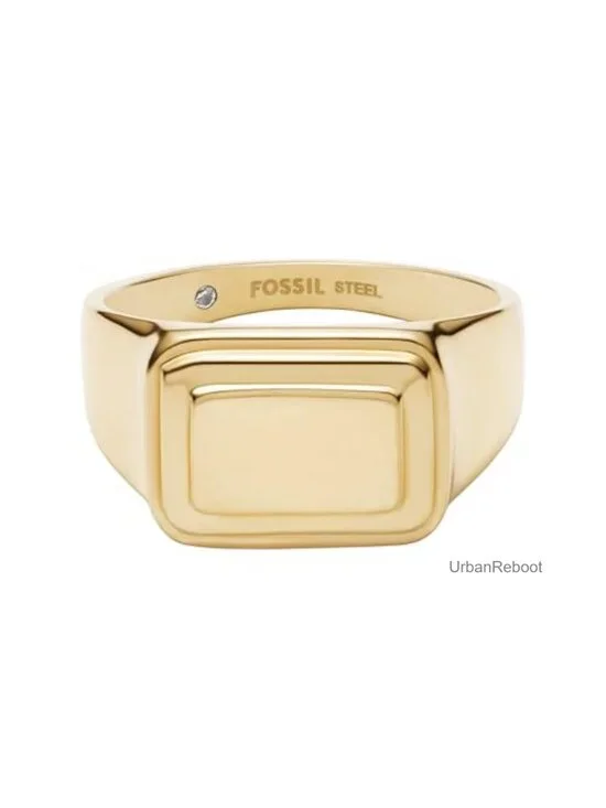 Signet Ring - Gold Stainless Steel Band Ring