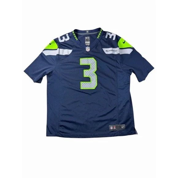 Seattle Seahawks Russell Wilson #3 Jersey Mens 2XL Nike NFL On Field