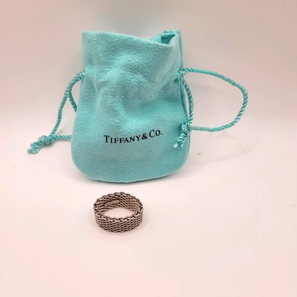 Tiffany & Co. Sterling Silver Somerset Ring Mesh Ring